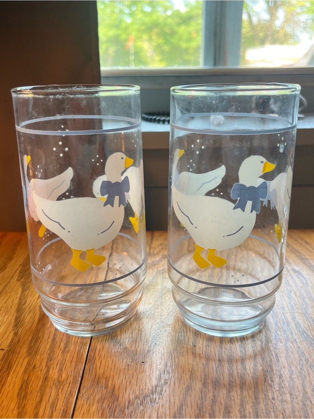 Vintage 80’s Goose Drinking Water Tumbler Glass Cup Cottagecore Drinkware 2483